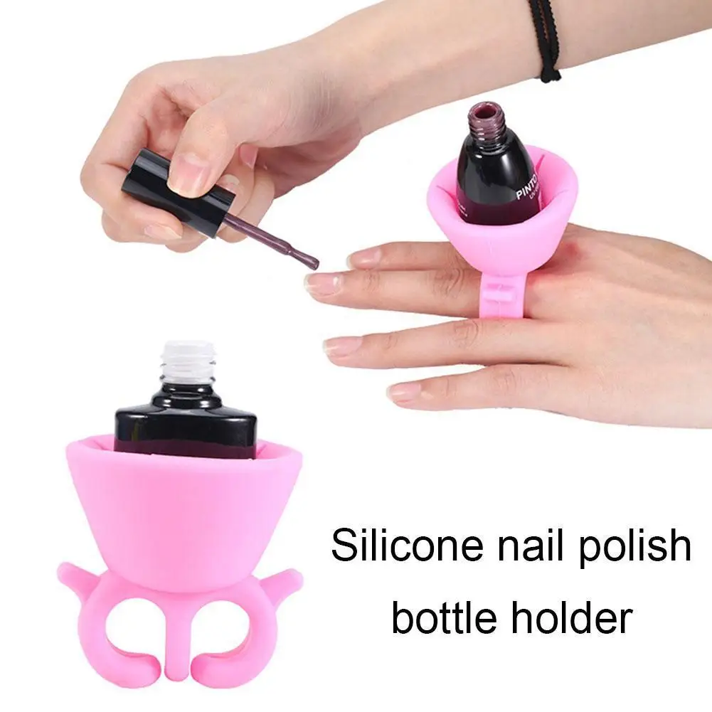 

Silicone Nail Polish Bottle Holder Wearable Nail Holder Oil Nails For Holding Finger Base Decoration Clip Bottle Art Fixed F8L8