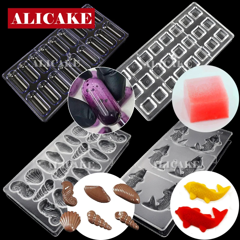 Chocolate Bar 3D Mold Polycarbonate Form Tray Confectionery Cake Decorating Baking Pastry Tools For | Дом и сад