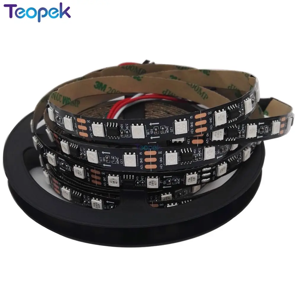 WS2811 Светодиодная лента 5 м 30/48/60 светодиодов/м 10/16/20 шт. ws2811 ic/метр DC12V белая/черная