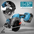 1800 Вт 125 мм бесщеточная электрическая циркулярная пила с ручкой 0-45  регулируемые электроинструменты для деревообработки режущие инструменты для Makita с батареей 18 в