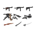 Конструктор немецкое военное оружие Второй мировой войны, MP40, пистолеты, солдаты, RP54, Ракетница, нож MG34, кирпичи, аксессуары, игрушки для детей, C265