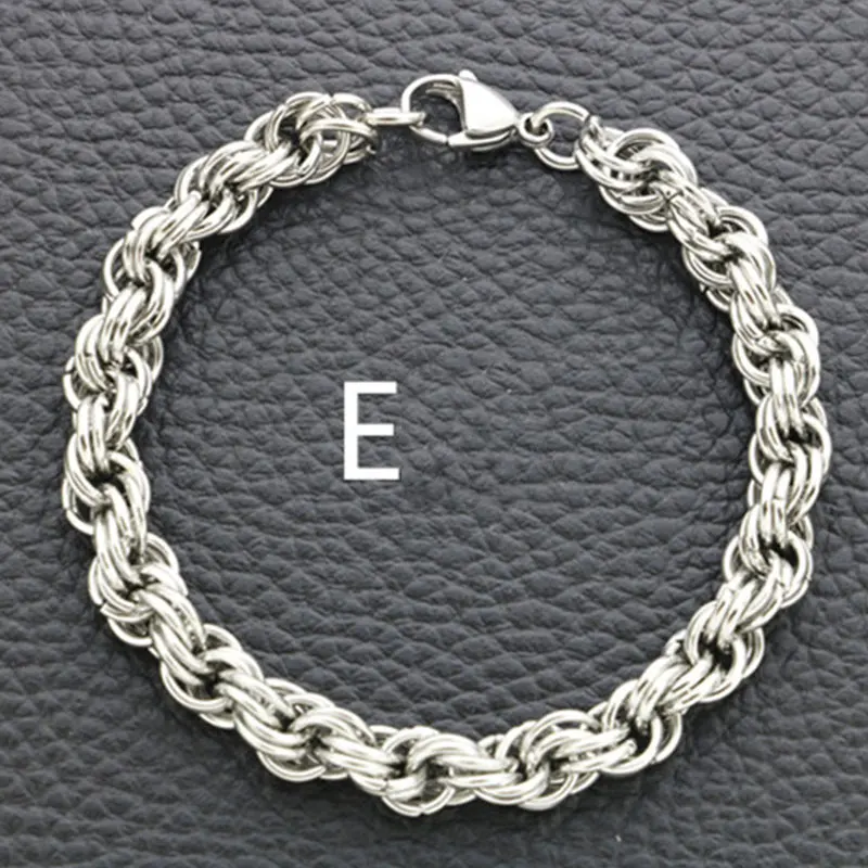 Модный серебряный браслет с цепочкой для женщин и мужчин из нержавеющей стали