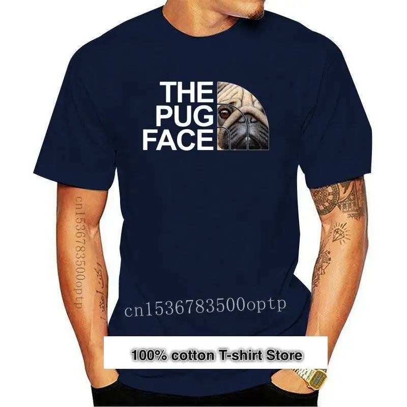 

Camiseta de Pug Face para hombre y mujer, camiseta divertida de color negro, holgada de talla grande Camiseta