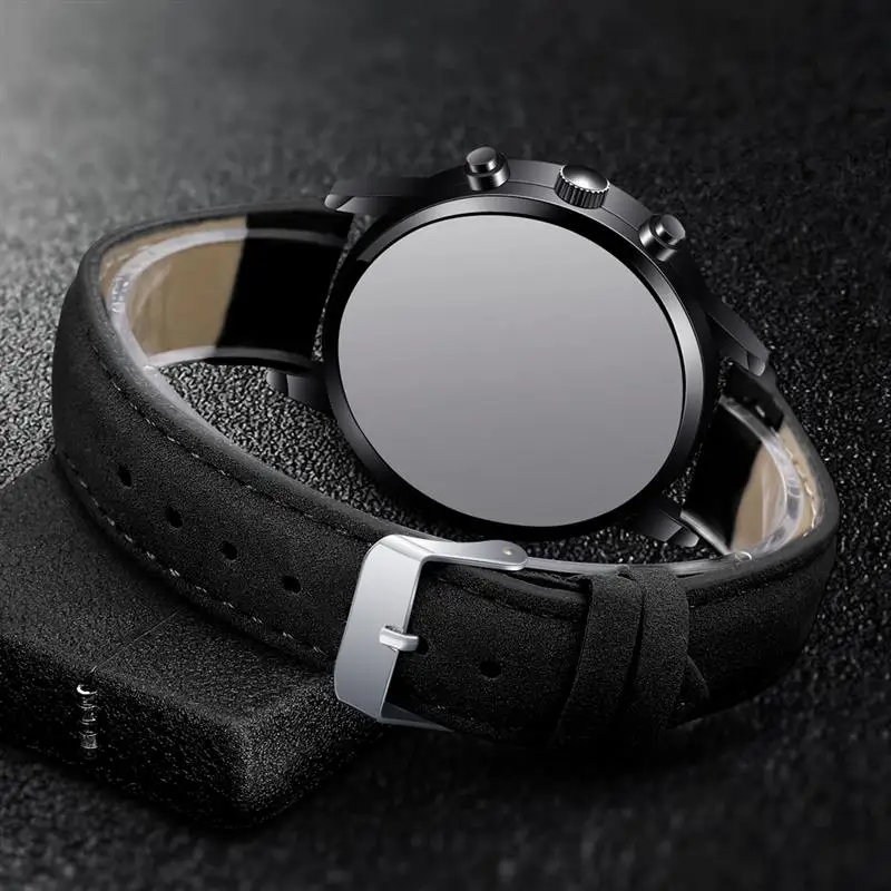 Мужские часы модные с календарем и бриллиантами мужские роскошные кожаные