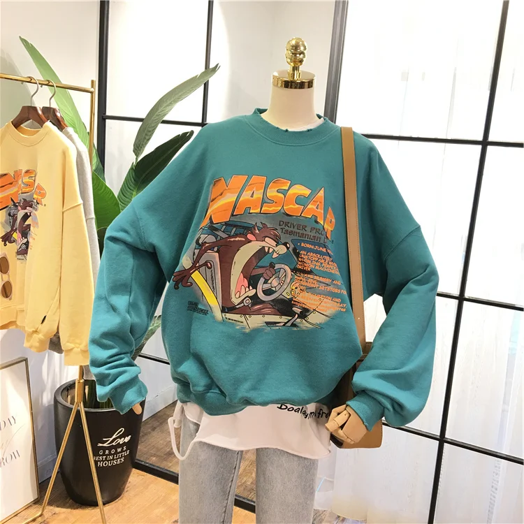 Толстовка женская оверсайз с капюшоном Модный хлопковый свитшот уличная одежда