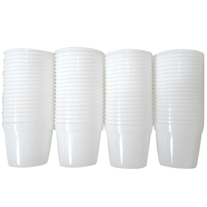 

80 Piece White Plastic Flowers Plants Seedlings Nursery Pots Garden Tools 6.5X5.5cm Flowerpot