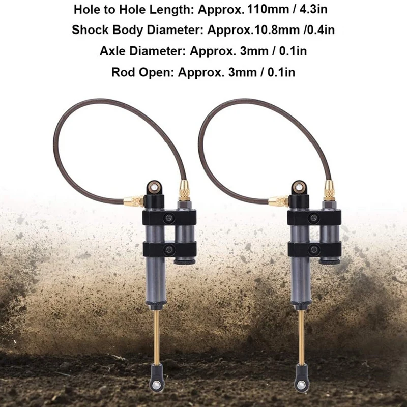 

RC Shock Absorbers, 2 Pieces Metal RC RC Dampers with Spring Compatible with SCX10 D90 TRX4 1/10 RC Car