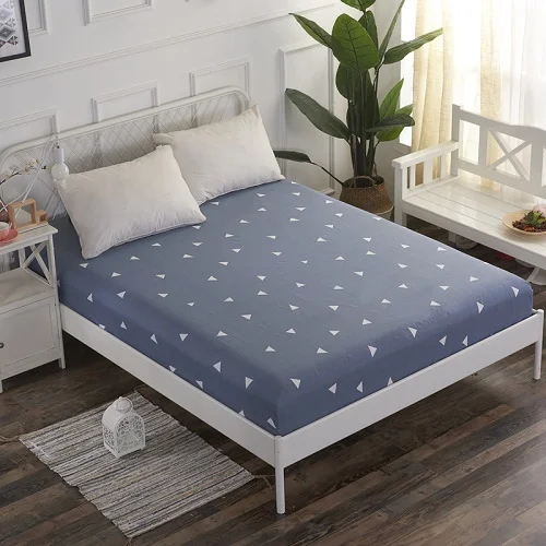 

New Product 1pcs 100%Cotton Printed Solid Fitted Sheet Mattress Cover Four Corners With Elastic Band Bed Sheet60