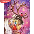 HUACAN Diy бриллиантовый рисунок Рождество олень полный квадраткруглая вышивка стразами девушка вышивка крестом животное Мозаика Декор для дома