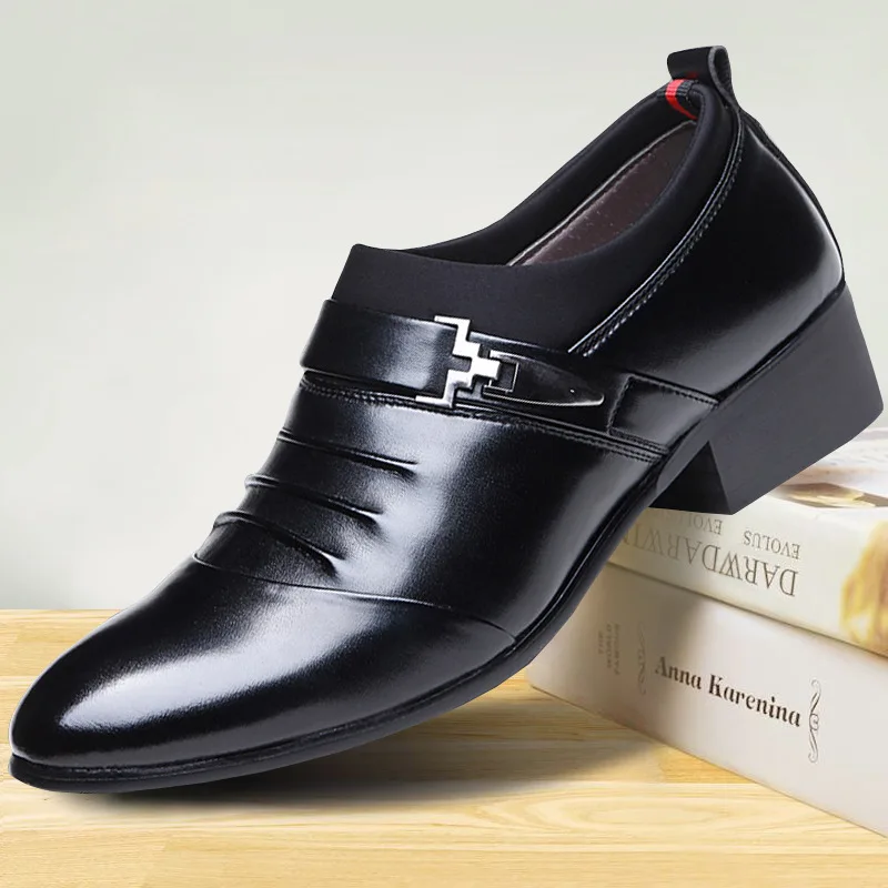 

Autumn pumps business casual men's leather shoes British fashion pointed toe single shoes extra large size shoe social male 2021