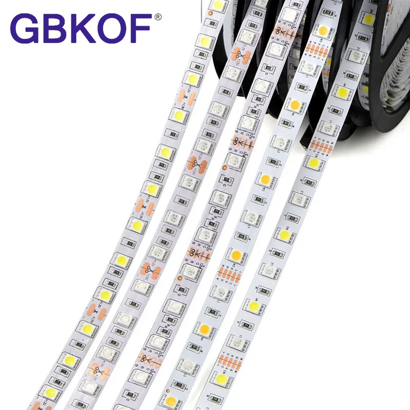 Светодиодные ленты 5050 DC12V 60 Светодиодный s/m гибкий светодиодный светильник RGB/RGBW 5050 Светодиодные ленты 300 светодиодный s 5 м/лот
