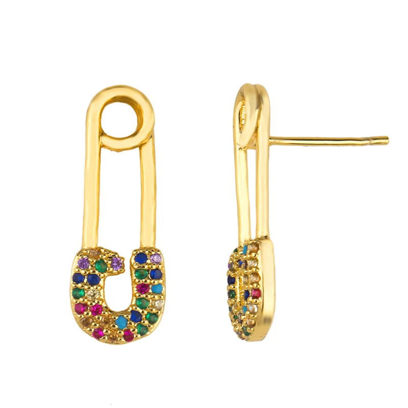 Красочные микро тротуарной CZ Циркон обручи для памперсов мини маленькие серьги-кольца Boho маленькие круглые серьги-кольца Роскошные ювелирные изделия оптом - Окраска металла: 20600