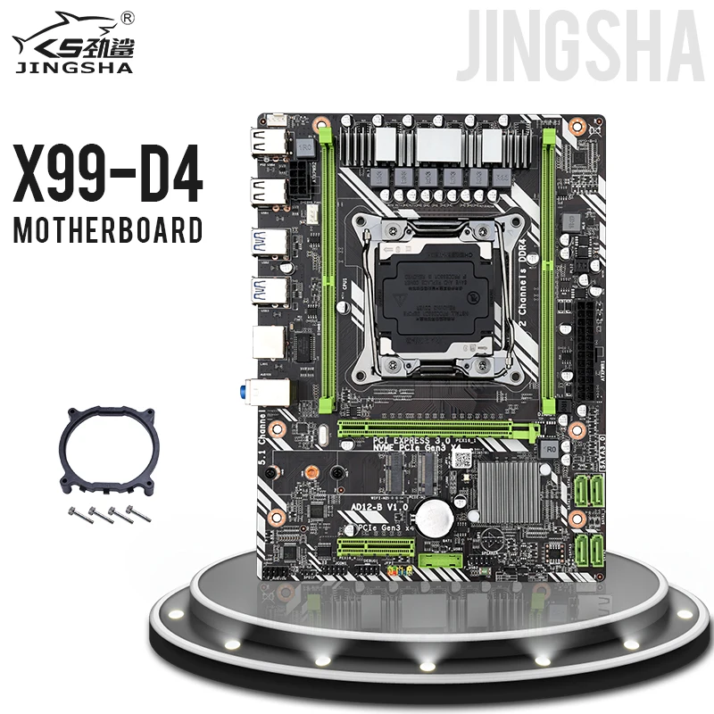 

Jingsha X99 D4 LGA 2011-3 motherboard suppor SSD M.2 and E5 2620V3 E5 2678V3 and DDR4 ECC REG RAM with SATA and PCIE 16X