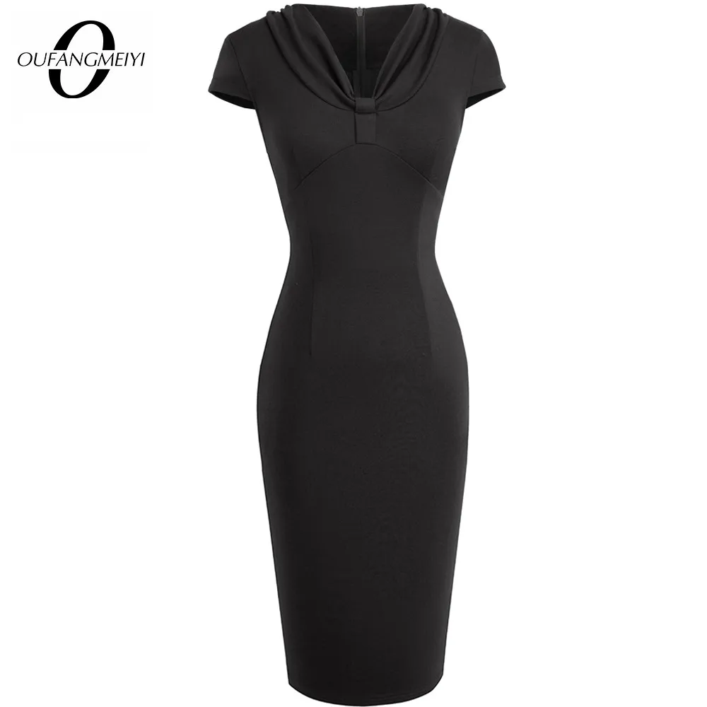 Женское элегантное однотонное Короткое облегающее платье футляр с V образным