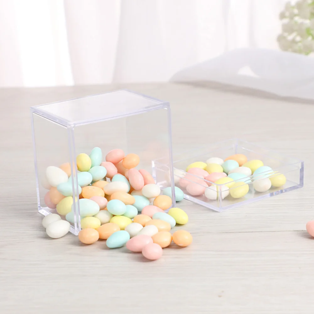 

24Pcs Practical Boxes Transparent Candy Boxes Square Gift Storage Boxes