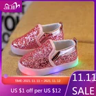 Кроссовки Детские парусиновые Нескользящие, Классическая Повседневная обувь, светящиеся кеды на резиновой подошве, для мальчиков и девочек