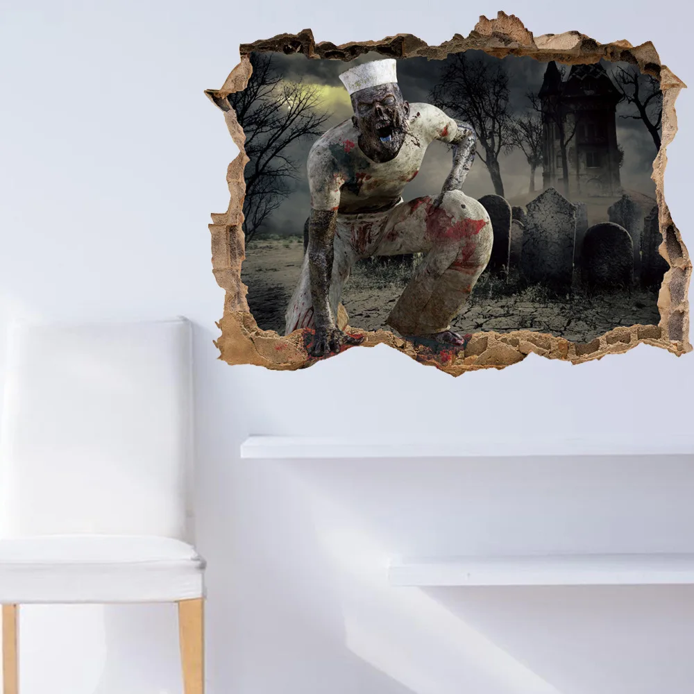 Хэллоуин Зомби креативный индивидуальный Декор ужас наклейка на стене