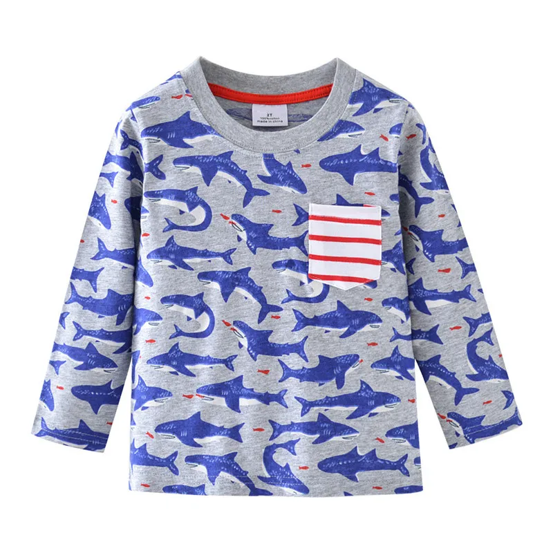 Jumping meter/6 шт. в партии оптовая продажа детские футболки с длинными рукавами