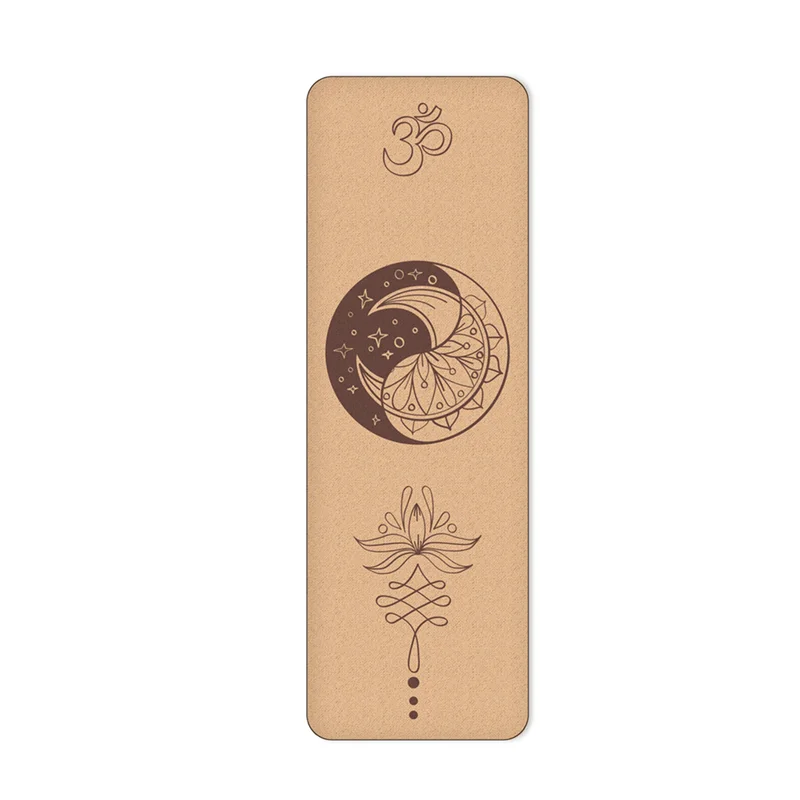 Нескользящий пробковый коврик для йоги из ТПЭ 72*24 натуральный Коврик пилатеса