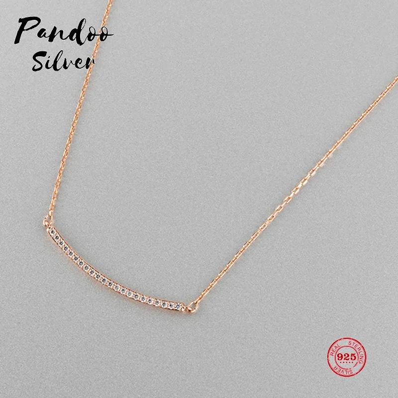 

Fashion Charm Pure 925 Silver Original 1:1 Copy, Simple And Exquisite Line Clavicle Chain Necklace Female Luxury Jewelry Gifts