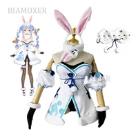 vtuber usada pekora wigs braids hololive fantasy bunny girl ear cosplay cosplay costumes halloween outfit all set