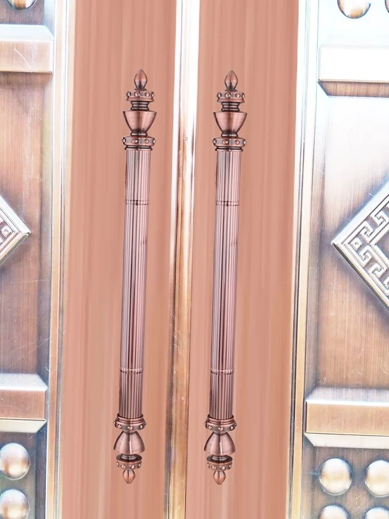

Европейский стиль, античная латунь, основная искусственная кожа, деревянные нажимные ручки, золотой цвет, длина 800 мм, входная стеклянная дверь