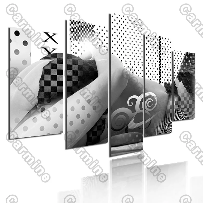 

Poster Black and White Abstract Points Canvas Painting 5Pcs Posters Painting Wall Art Decoration for Living Room and Bedroom
