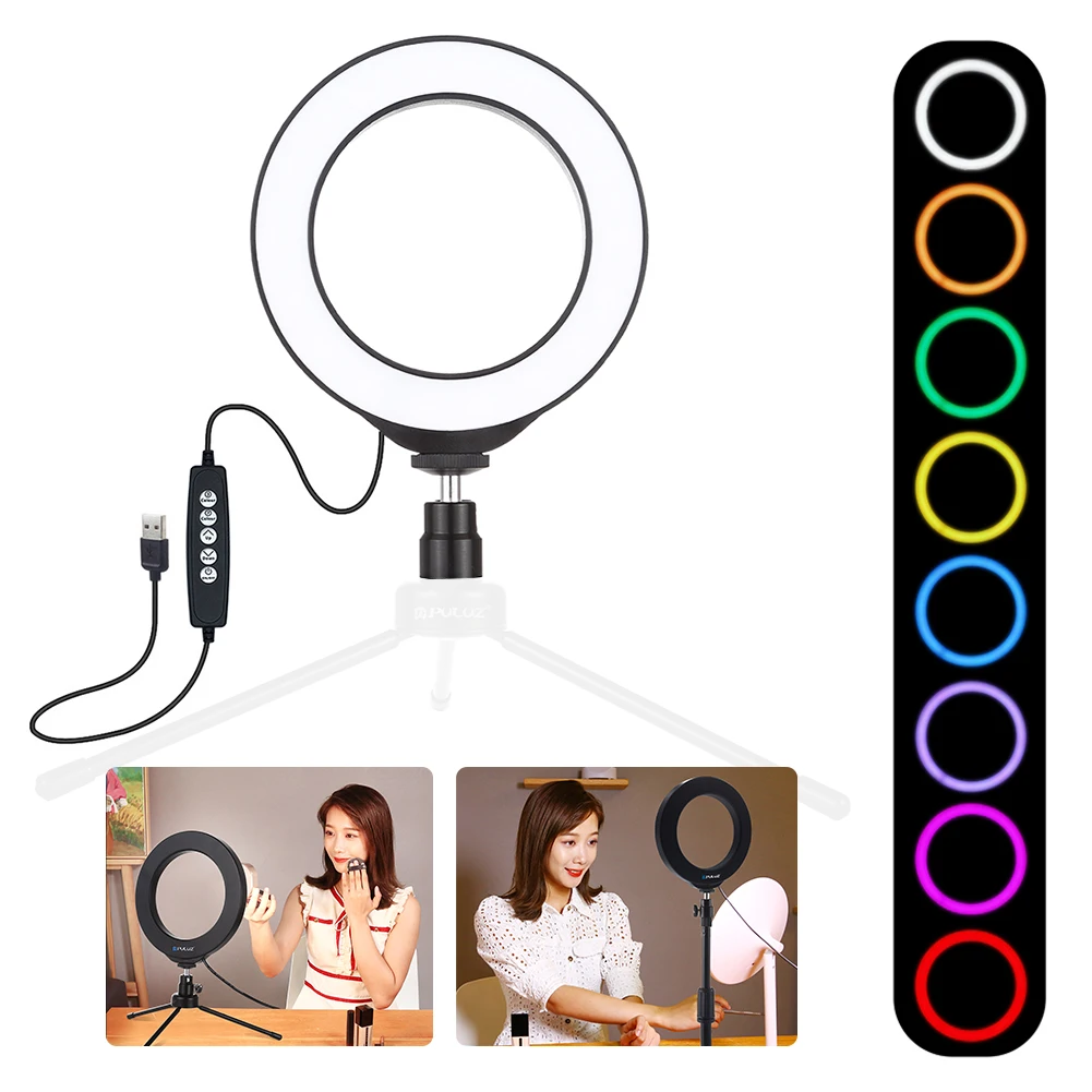 4 7 дюймов (12 см) USB 10 режимов 8 цветов RGBW затемнения светодиодный кольцо Vlogging для