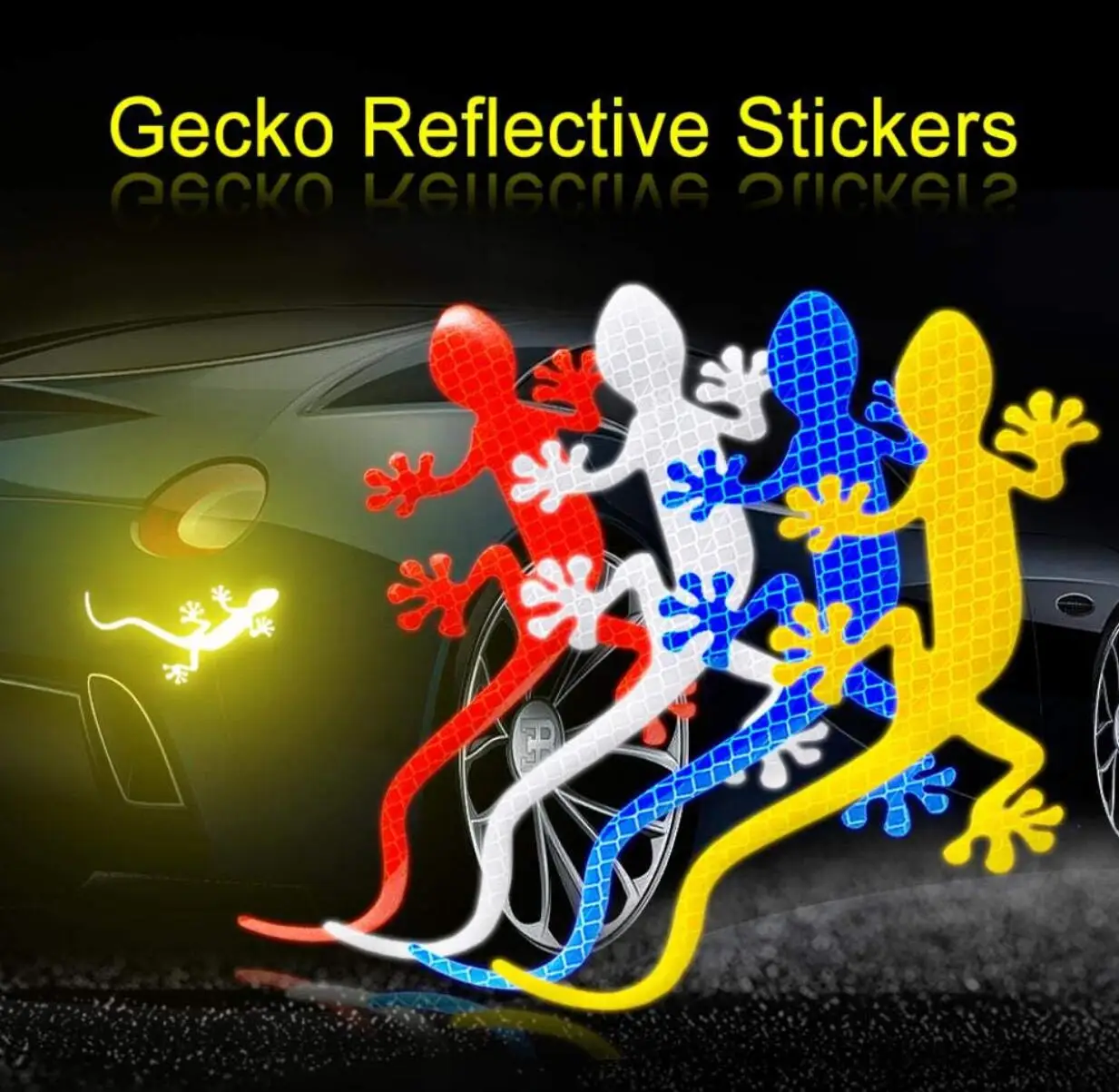 Автомобильный Декор Gecko светоотражающая лента бампер автомобиля наклейка