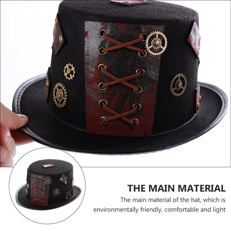 

1Pc Decorative Hat Punk Style Hat Halloween Costume Hat Headdress Prop