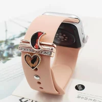 moon decoration for apple watch band iwatchgalaxy watch 43 bracelet silicone strap accessories jewelry star decorative charms