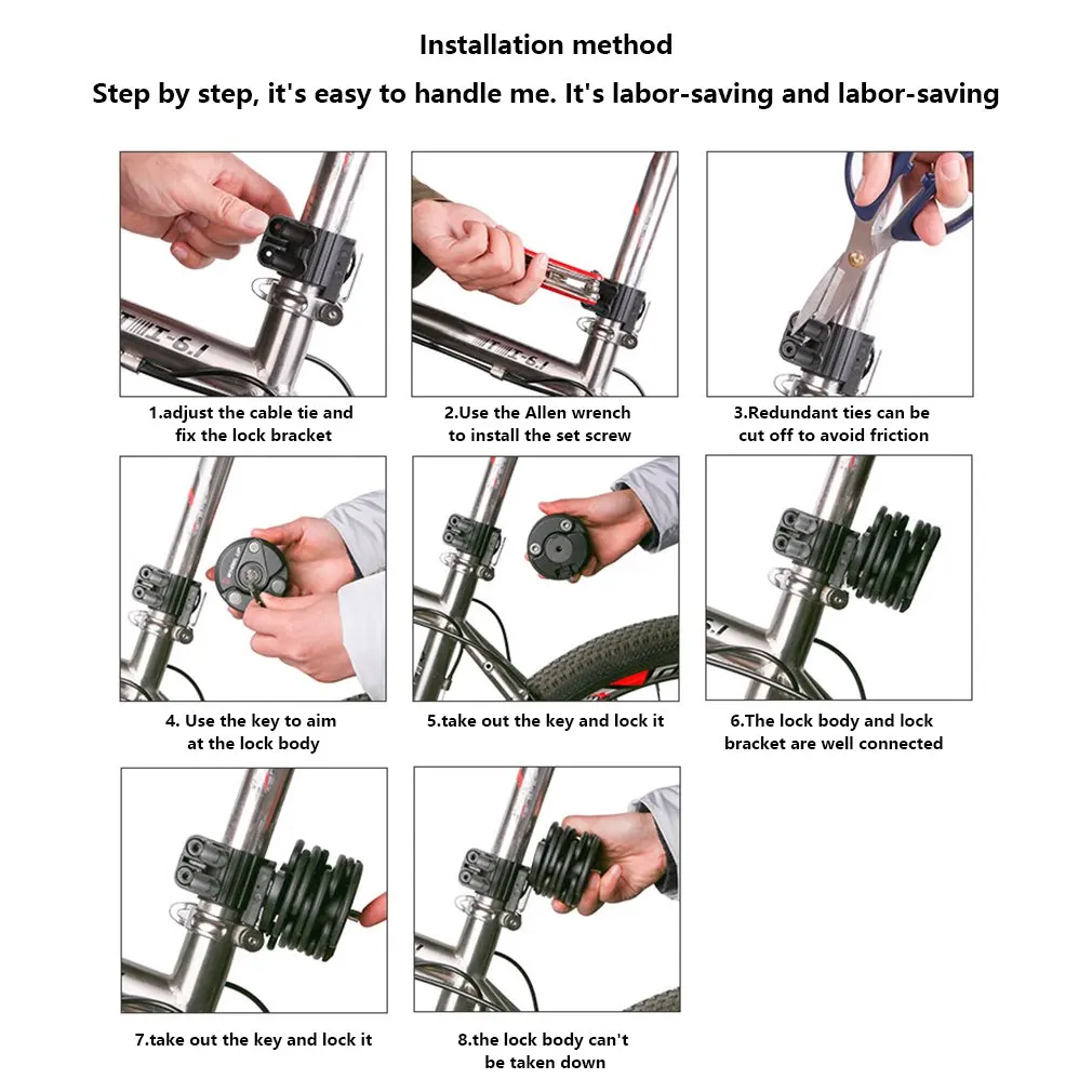 

Bike Anti Theft Chain Lock Foldable Mini Cycling Folding Lock Steel Cycling Hamburg-Lock Security Bicycle Lock 1pcs