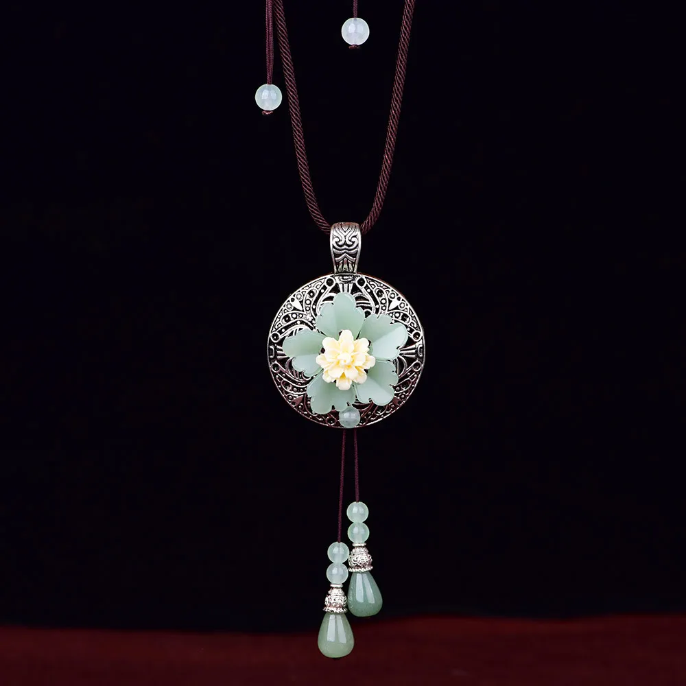 

Yunnan Ethnic Style Sweater Chain Long Necklace Retro Style Pendant Neck Accessories Summer Women