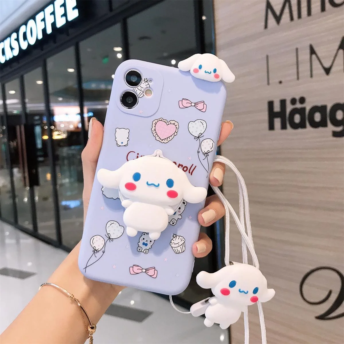 y2k kawaii 3d makeup mini mirror phone case for iphone 12 11 pro max 7 8 plus x xr xs se 6s soft cover sanrio cinnamoroll free global shipping