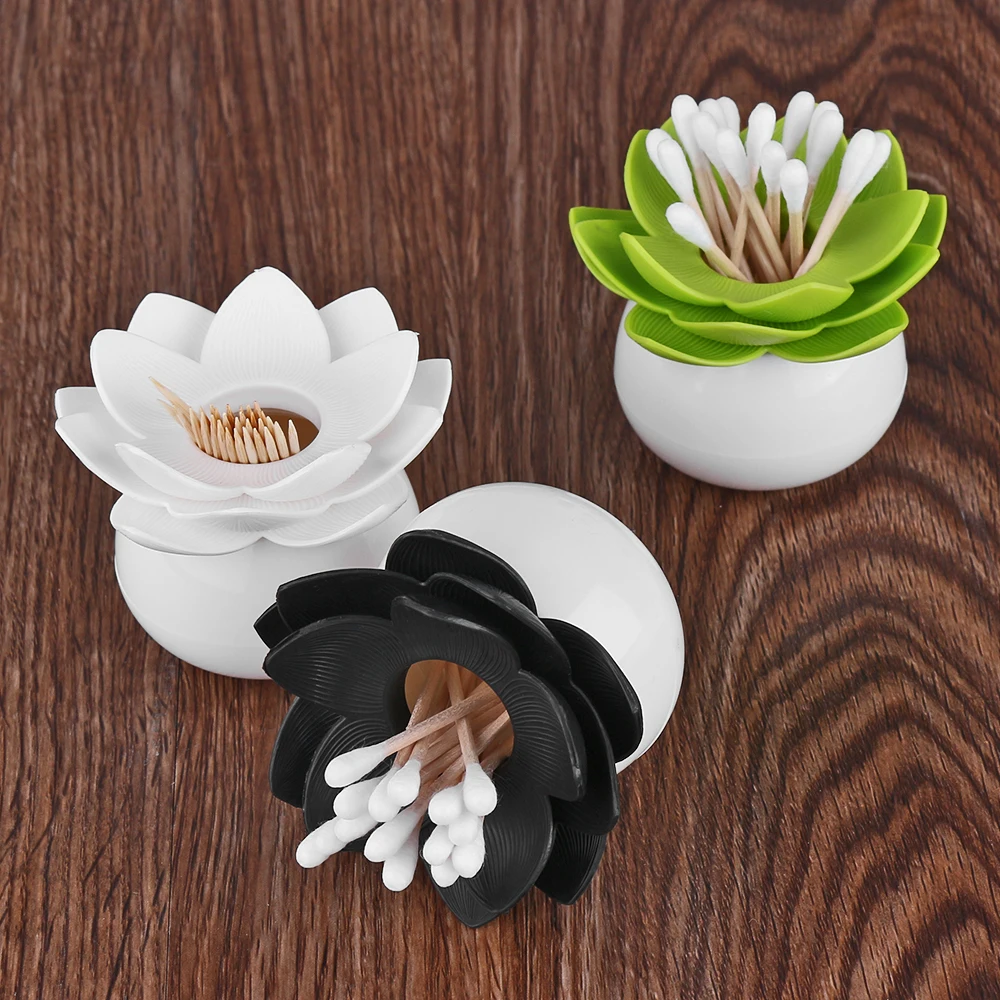 Съемный ящик для хранения в форме цветка лотоса держатель зубочистки ватный