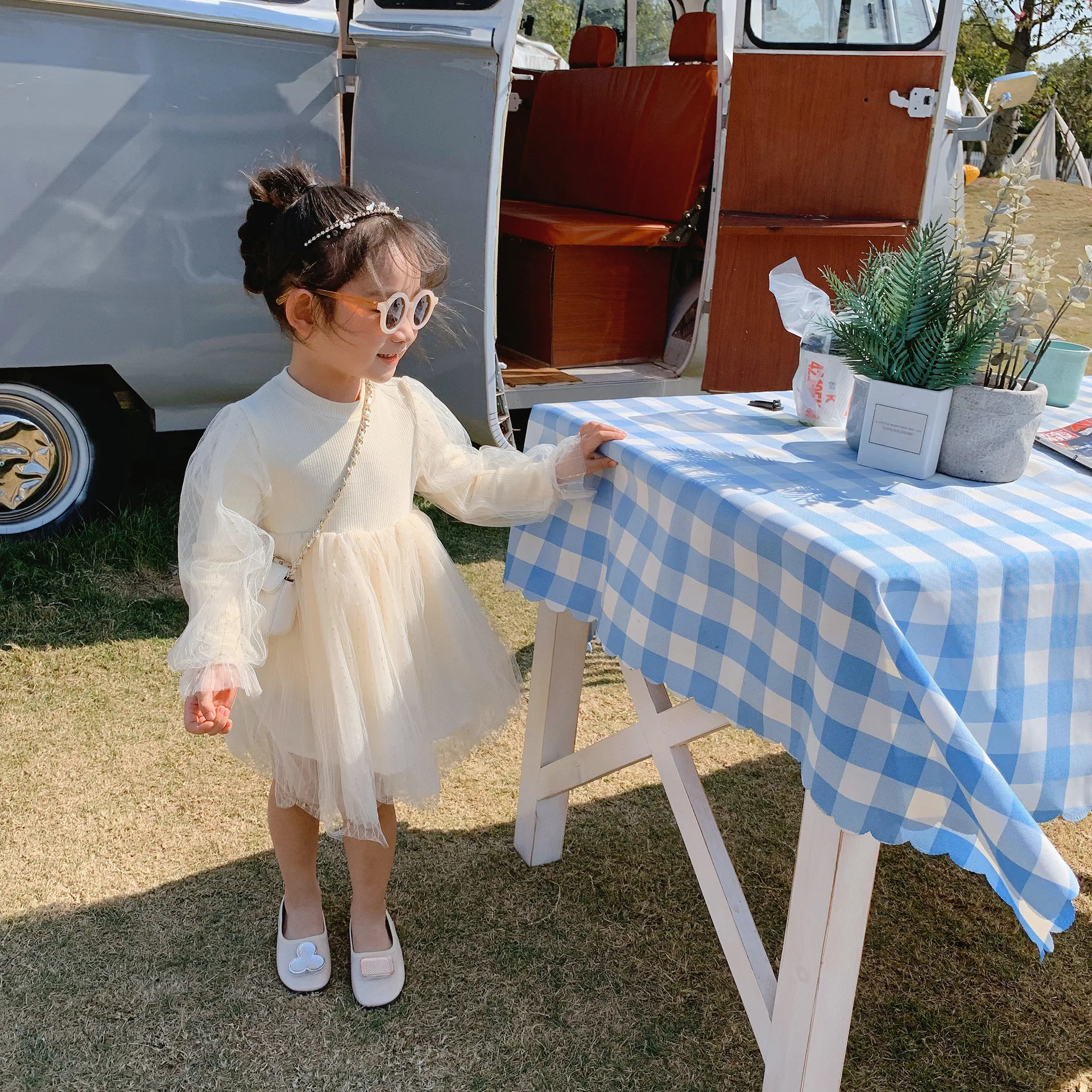 Новое поступление весеннее хлопковое кружевное универсальное платье принцессы