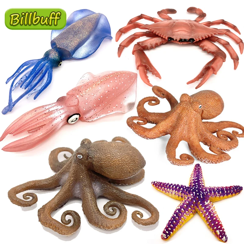 Имитация морского животного кальмар осьминог краб морская звезда модель твердые