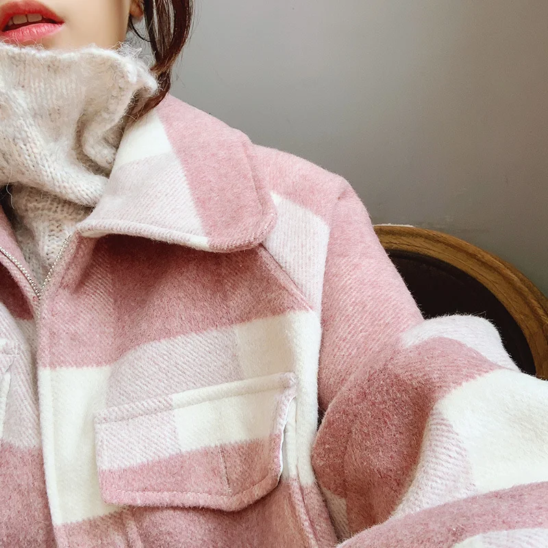 Шерстяная короткая женская куртка 2019 осенне-зимняя одежда новое шерстяное