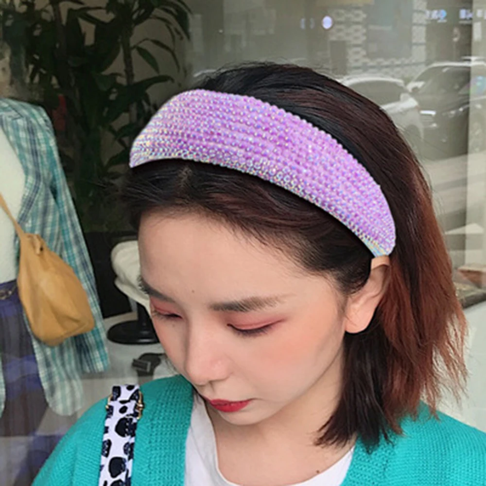 

Baroque Full Crystal Hair Bands For Women Lady Luxury Shiny Padded Diamond Headband Hair Hoop Fashion Hair Accessories