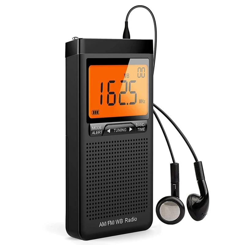 

Emergency Pocket NOAA AM FM Weather Radio Compact Portable Auto-Search Battery
