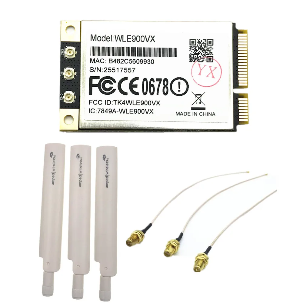 Atheros QCA9880 802.11AC 1300 Мбит/с 802.11AC Двухдиапазонная Беспроводная мини PCI-E WiFi сетевая карта поддержка Linux Compex WLE900VX - Цвет: with white antenna