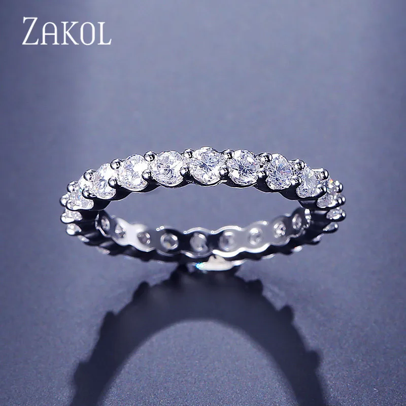 ZAKOL Брендовое ювелирное изделие белого цвета инкрустация круглой формы