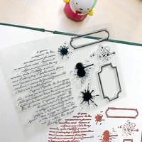 scrapbooking rubber clear stamps hand writting english paragraphs drop ink mark hobby decoration crafts suppliers