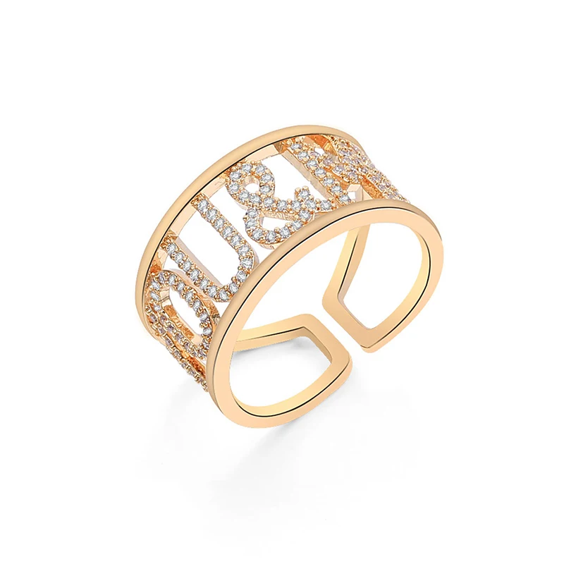 2020 женские обручальные кольца на палец золотого цвета с надписью YOU & ME настоящие