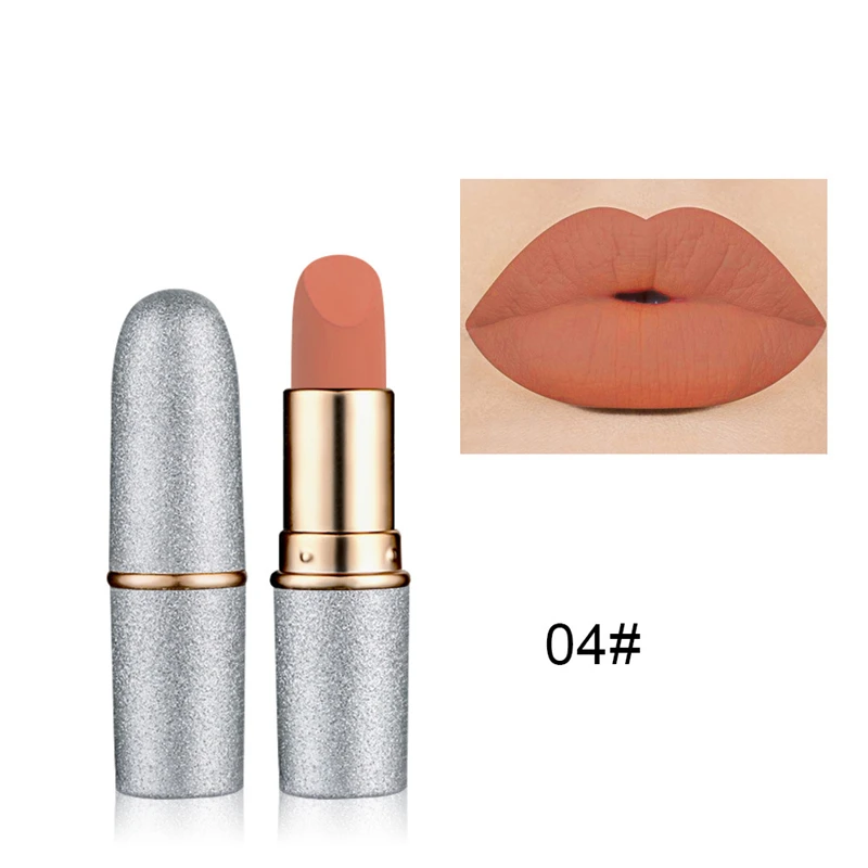 12 Colors Velvet Semi Matte Lipstick Makeup Moisturizing Long Lasting Easy to Wear Cosmetics Non drying Lip Gloss Brown Pigments |