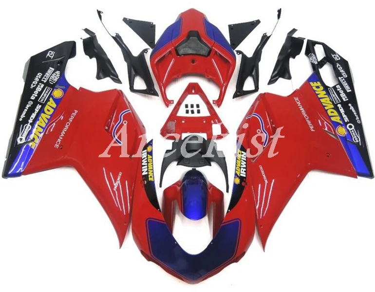 

New Style ABS whole Fairings kits Fit for Ducati 848 1098 1198 evo 2007 2008 2009 2010 2011 1098s 1198s Bodywork set red blue