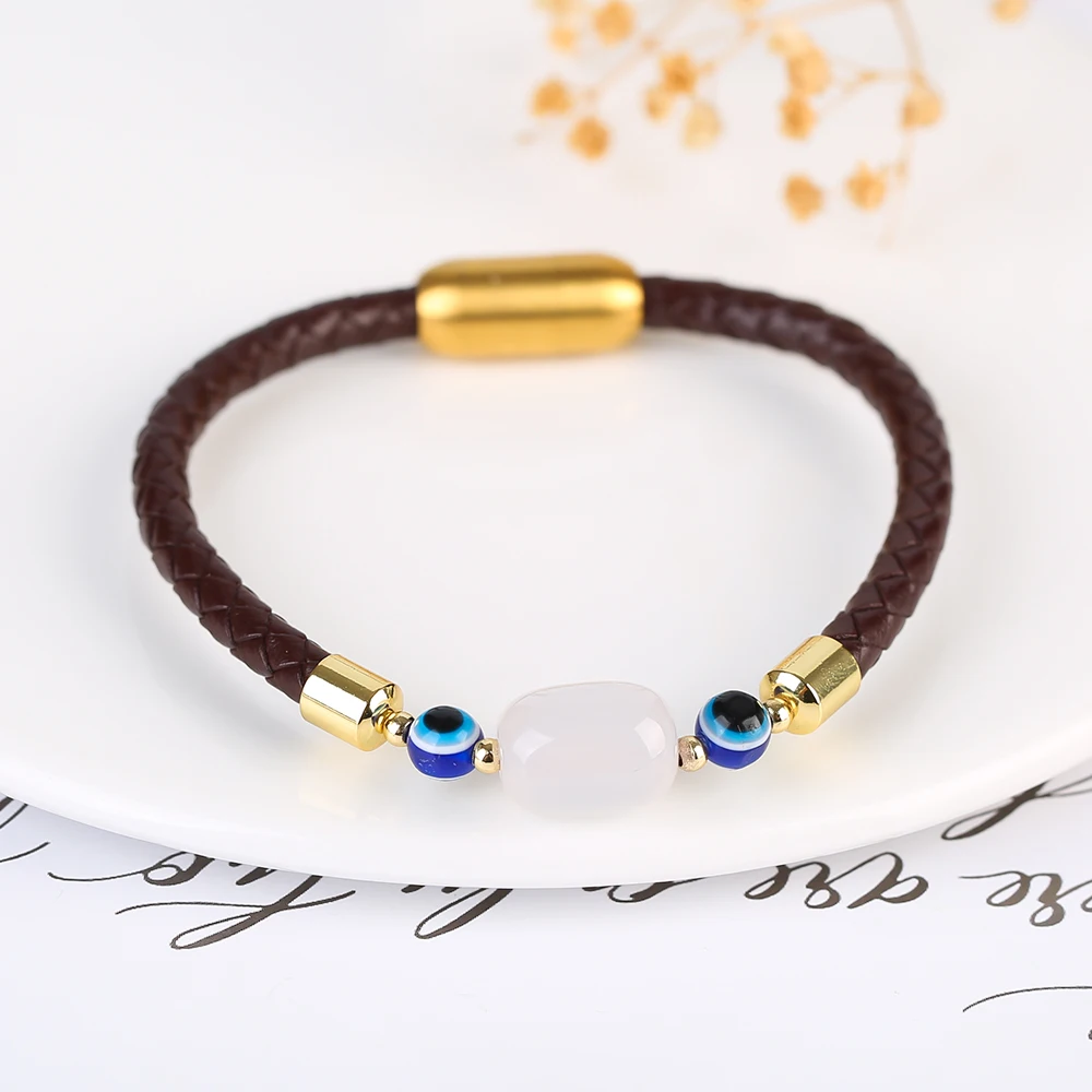 

Новый мужской кожаный браслет blue eye stone, высококачественный классический мужской браслет в стиле панк, подарок для вечерние, оптовая продажа...