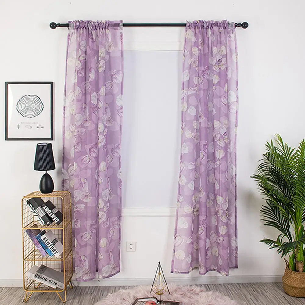 

100CM*250CM Bay Window Curtain Drape Summer Decor Gauze Tulle Home Cafe Door Hangings Panels Butterfly Window Screenings