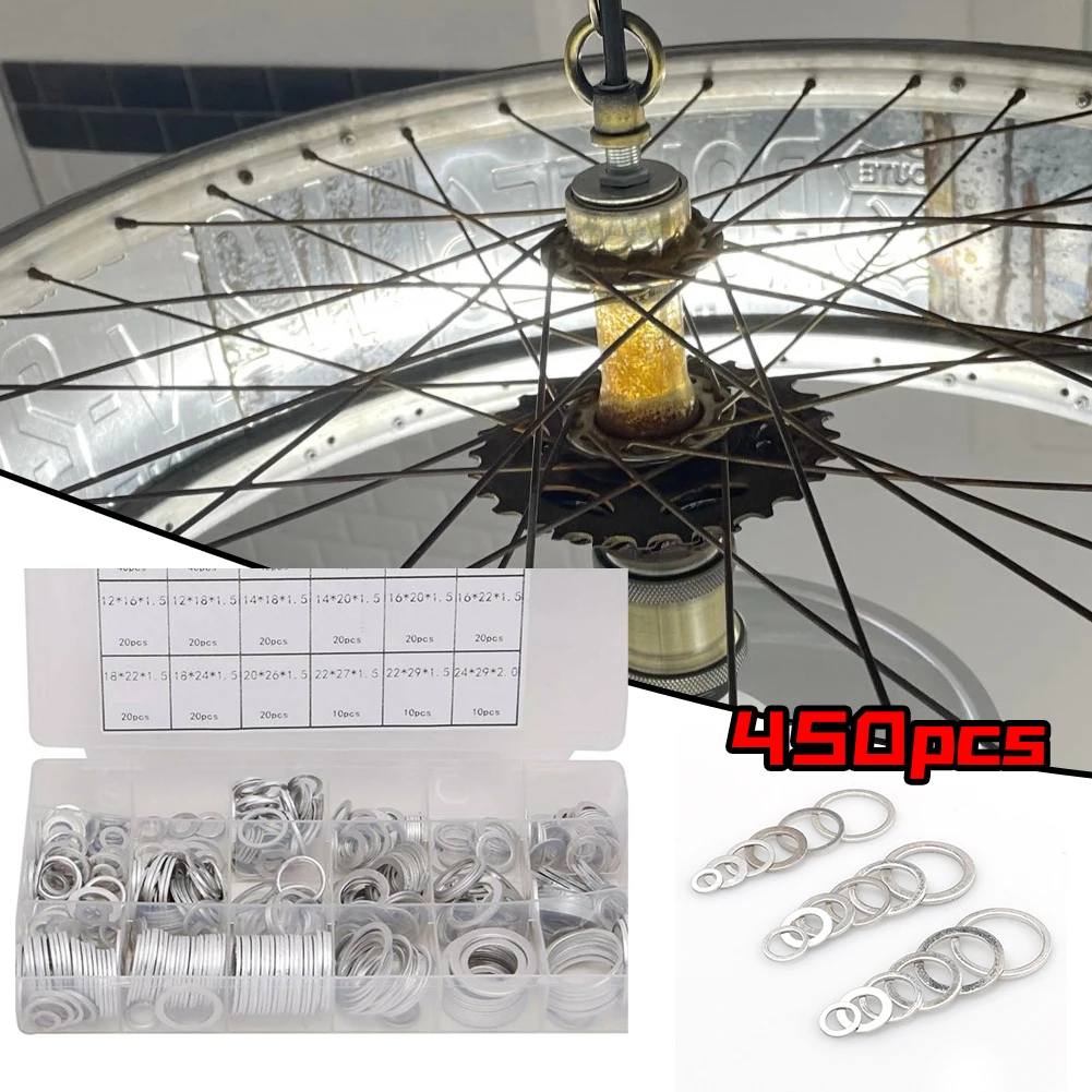 

450pcs Flat Washer Set Stainless Steel 18 Sizes Ring Gaskets Kit Plain Washers Metal Washer Assortment Kit Support Dropshipping
