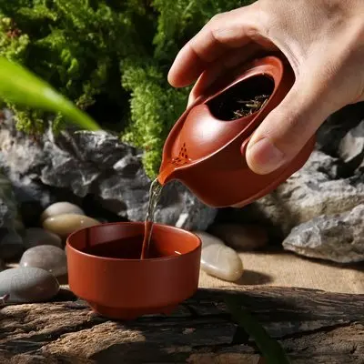 

Zisha Kuai Ke Cup One Teapot One Teacup Single Travel Simple Chinese Kung Fu Teaware Ceramic Household Tea Set